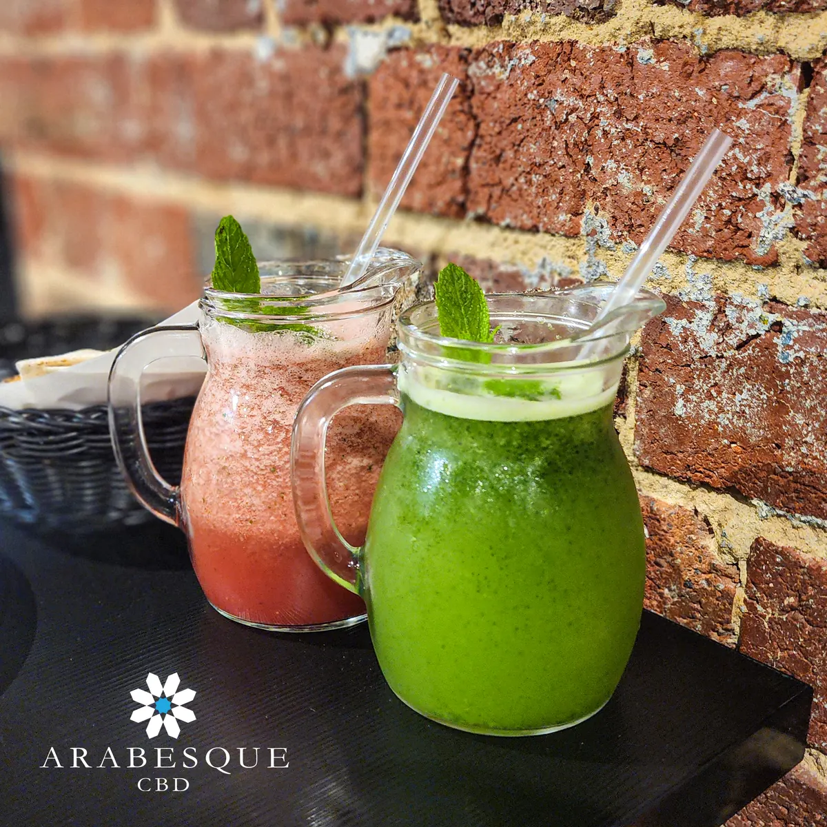 Fresh watermelon and lemon mint juices