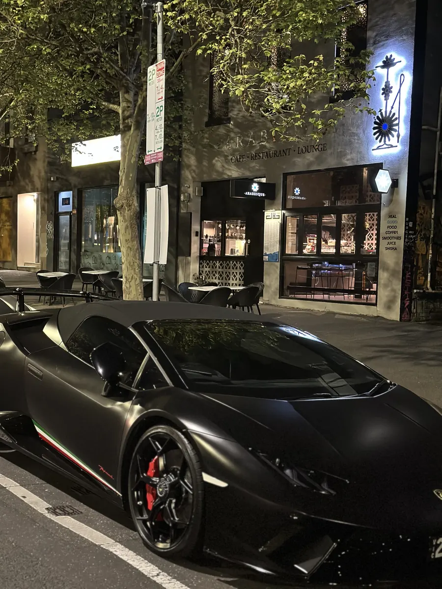 Night-time outside Arabesque in Melbourne CBD