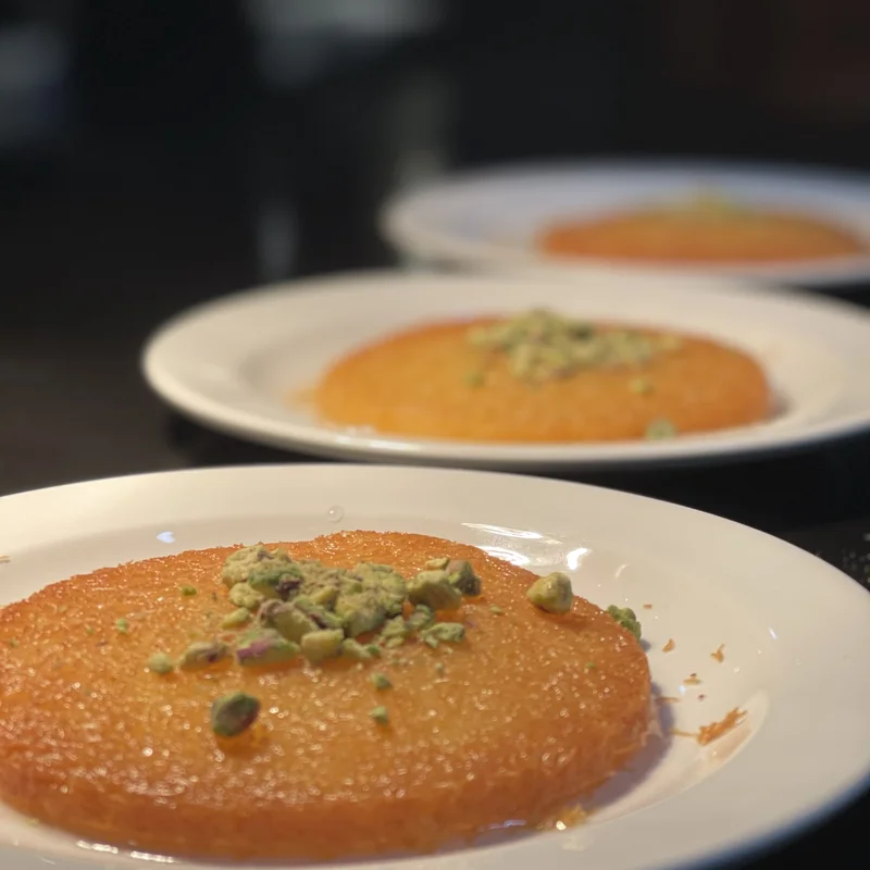 Knafeh with sugar syrup and pistachio